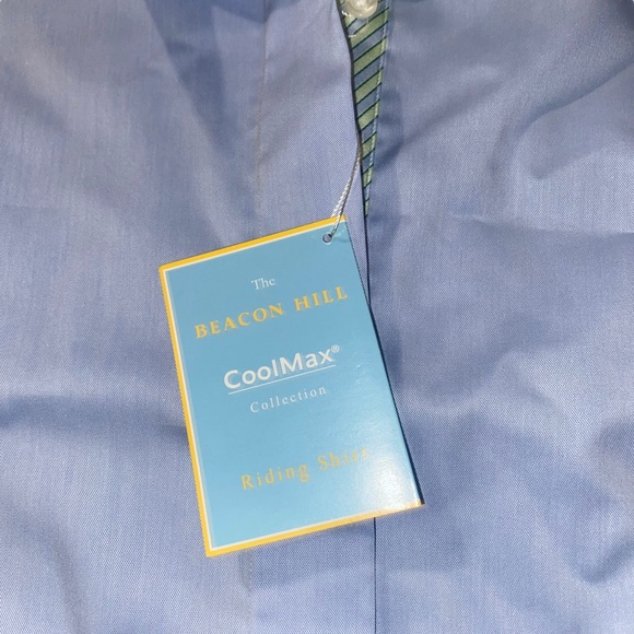 Beacon Hill Equestrian Show Riding Shirt Blue Cool Max Collection Girls Size 14 - Picture 4 of 5